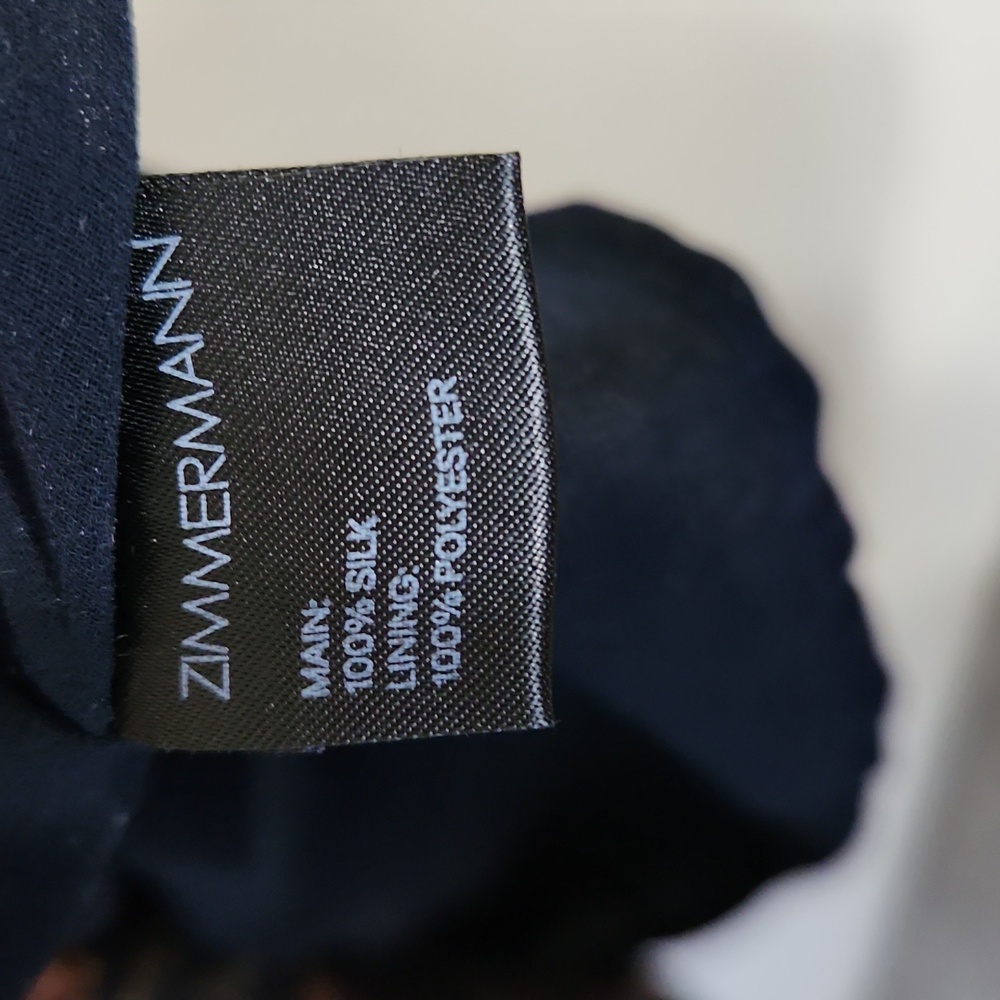Zimmermann Havoc Suspend Silk Midi Dress Halterneck Off Shoulder Navy Sz 2/US 8 - Picture 10 of 15